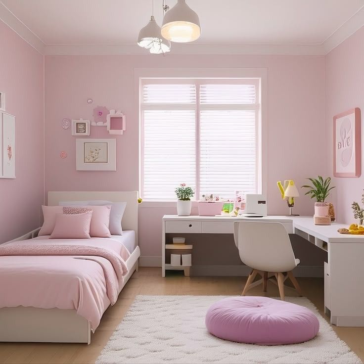Kamar remaja perempuan dengan dekorasi aesthetic dan warna pastel
