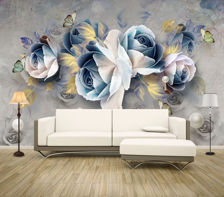 Dekorasi dinding aesthetic tanpa cat dengan wallpaper motif bunga